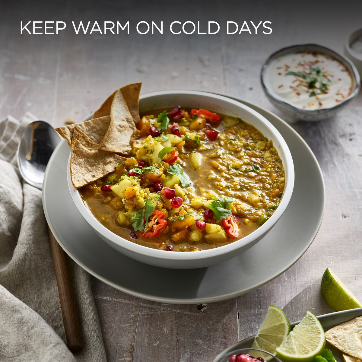 Kenwood Triblade XL+ Hand Blender - White - bowl of warm lentil soup
