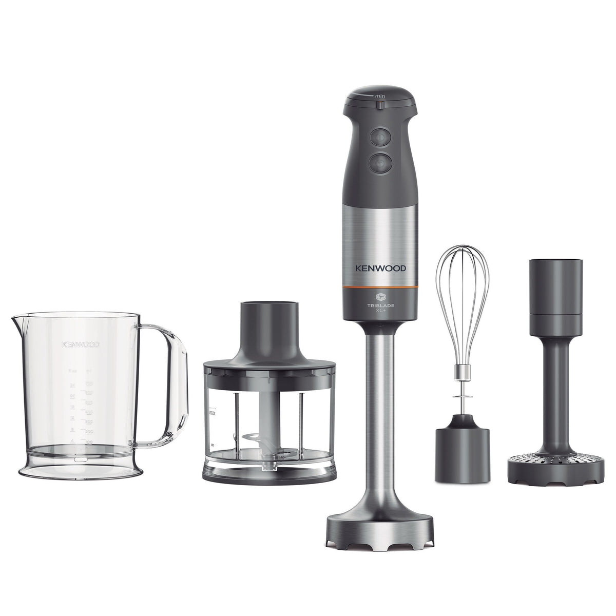 Kenwood Triblade XL+ 1000W Hand Blender - Grey - with beaker, chopper, whisk and masher