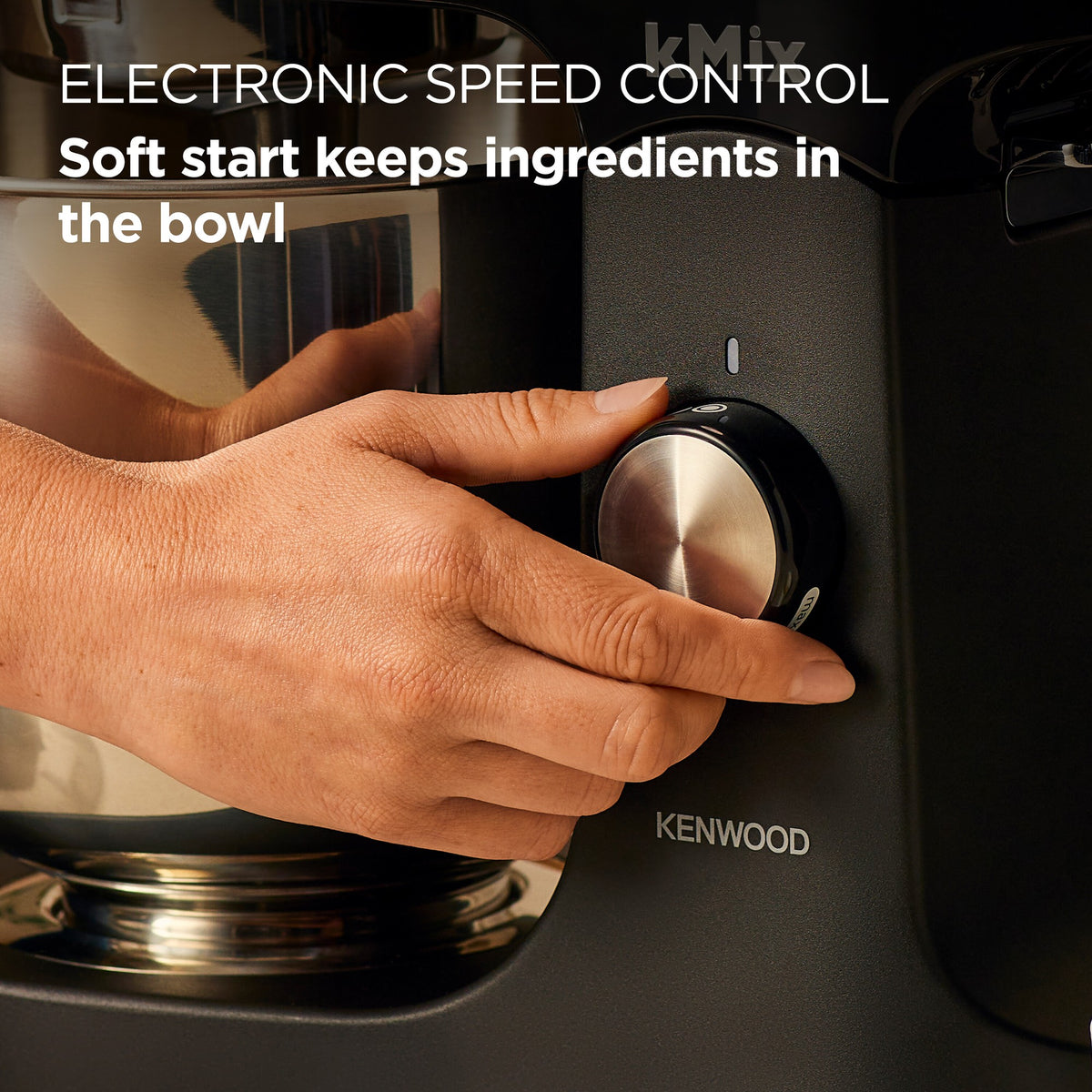 Kenwood kMix 5L Stand Mixer - Black - electronic speed control with soft start