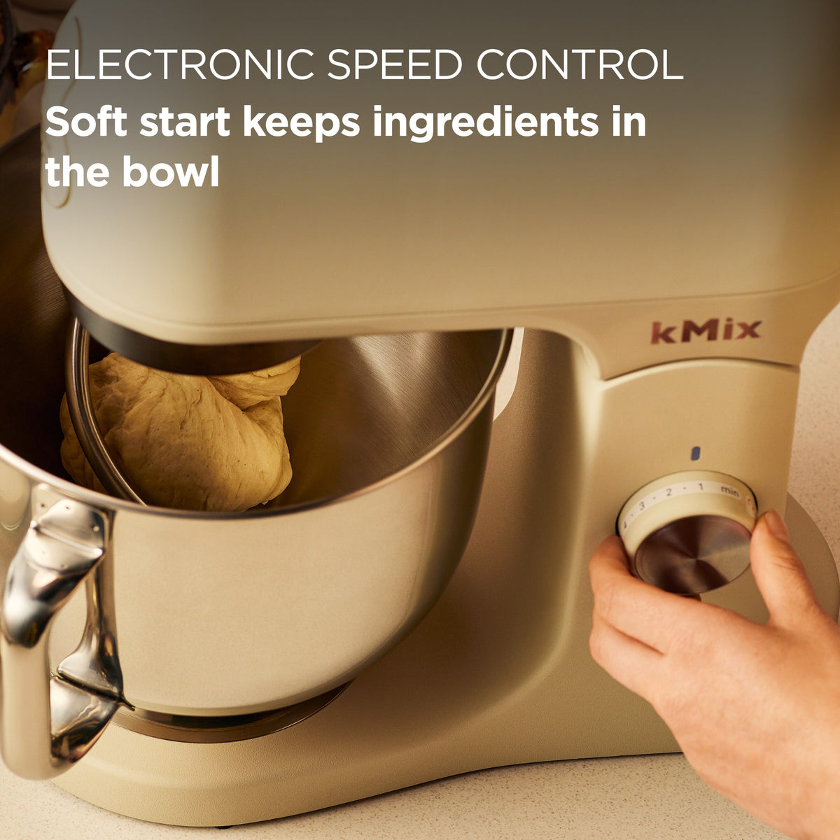 Kenwood kMix 5L Stand Mixer - Cream - electronic speed control with soft start