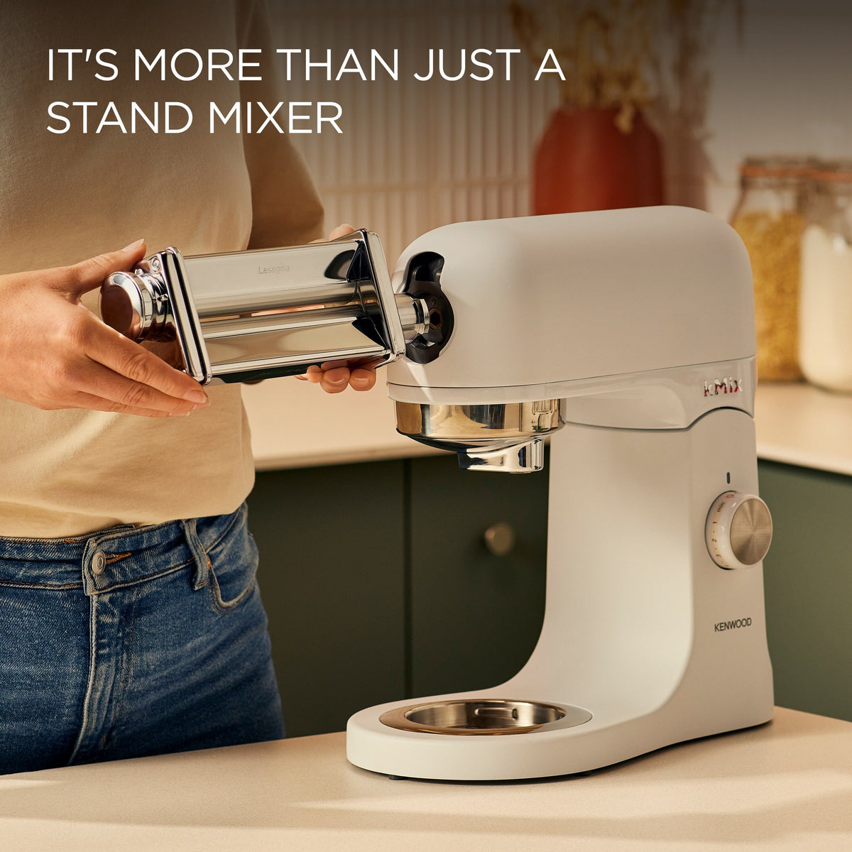 Kenwood kMix Stand Mixer - White - optional pasta attachment on the slow speed hub