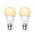 Tapo L510B dimmable smart light bulb, B22, 2-pack — product view showing two bulbs with bayonet base
