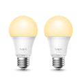 Tapo L510E dimmable smart Wi-Fi light bulb, E27, 2-pack, two bulbs illuminated side by side