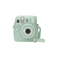 FUJIFILM instax mini 13 Accessory Kit Lagoon Green - camera shown inside the protective case; camera sold separately