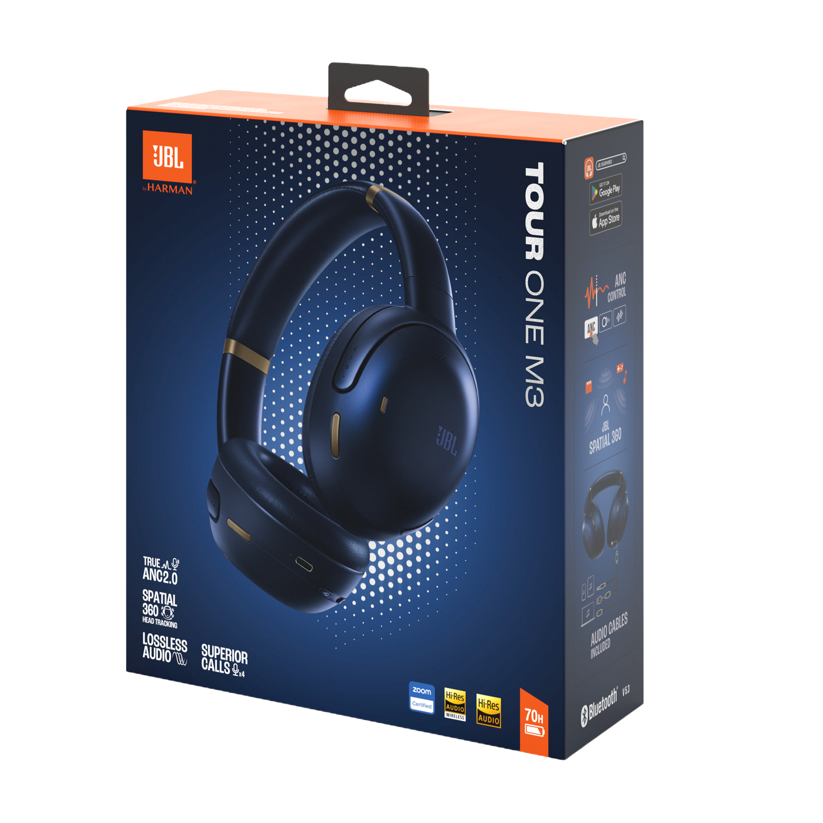 JBL Tour One M3 Wireless Over-Ear Noise-Cancelling Headphones Blue product image
