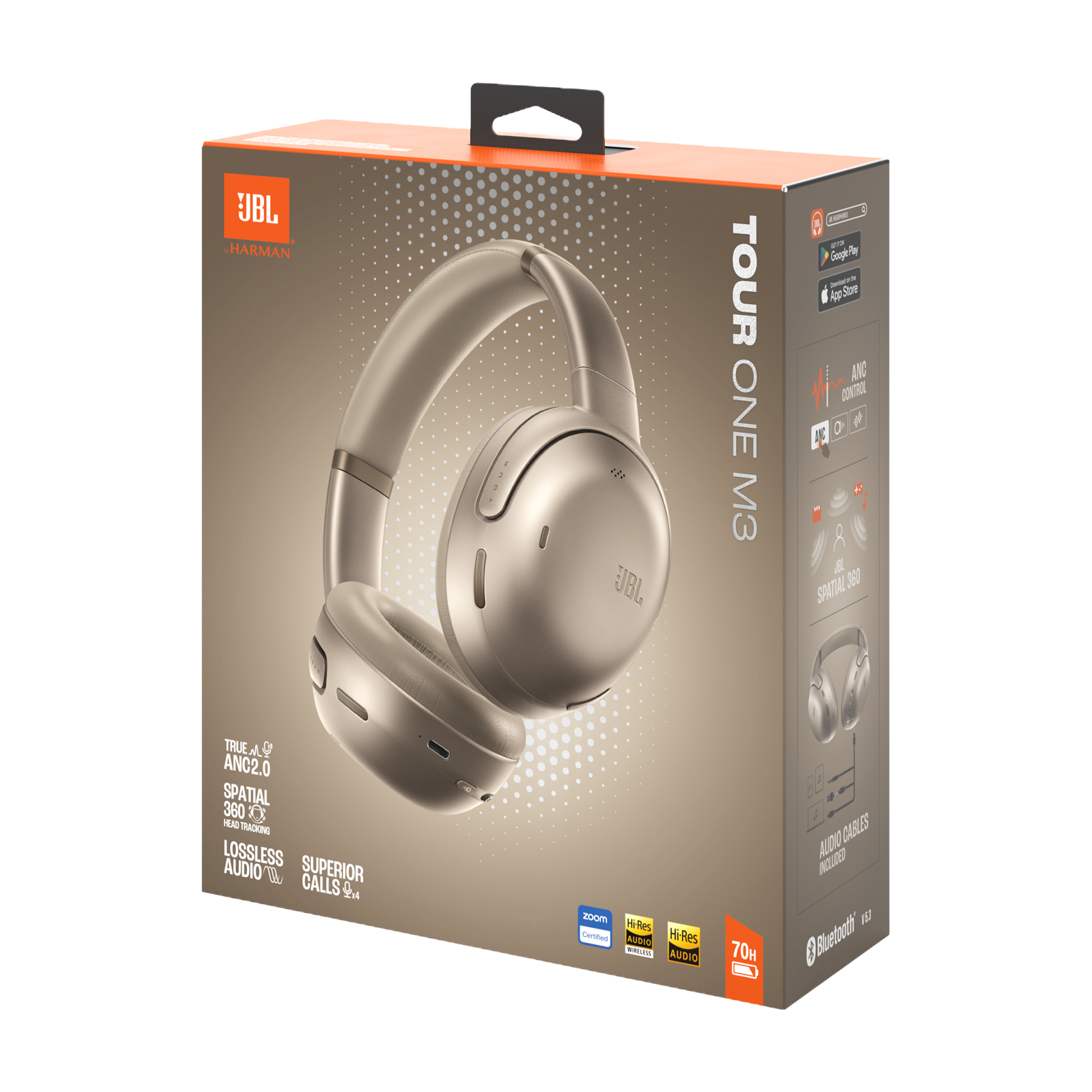 JBL Tour One M3 Wireless Over-Ear Noise-Cancelling Headphones Mocha product image