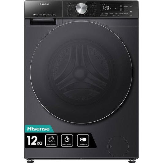 Hisense 5S Series Auto Dosing WiFi-enabled 12 kg 1400 Spin Washing Machine - Black