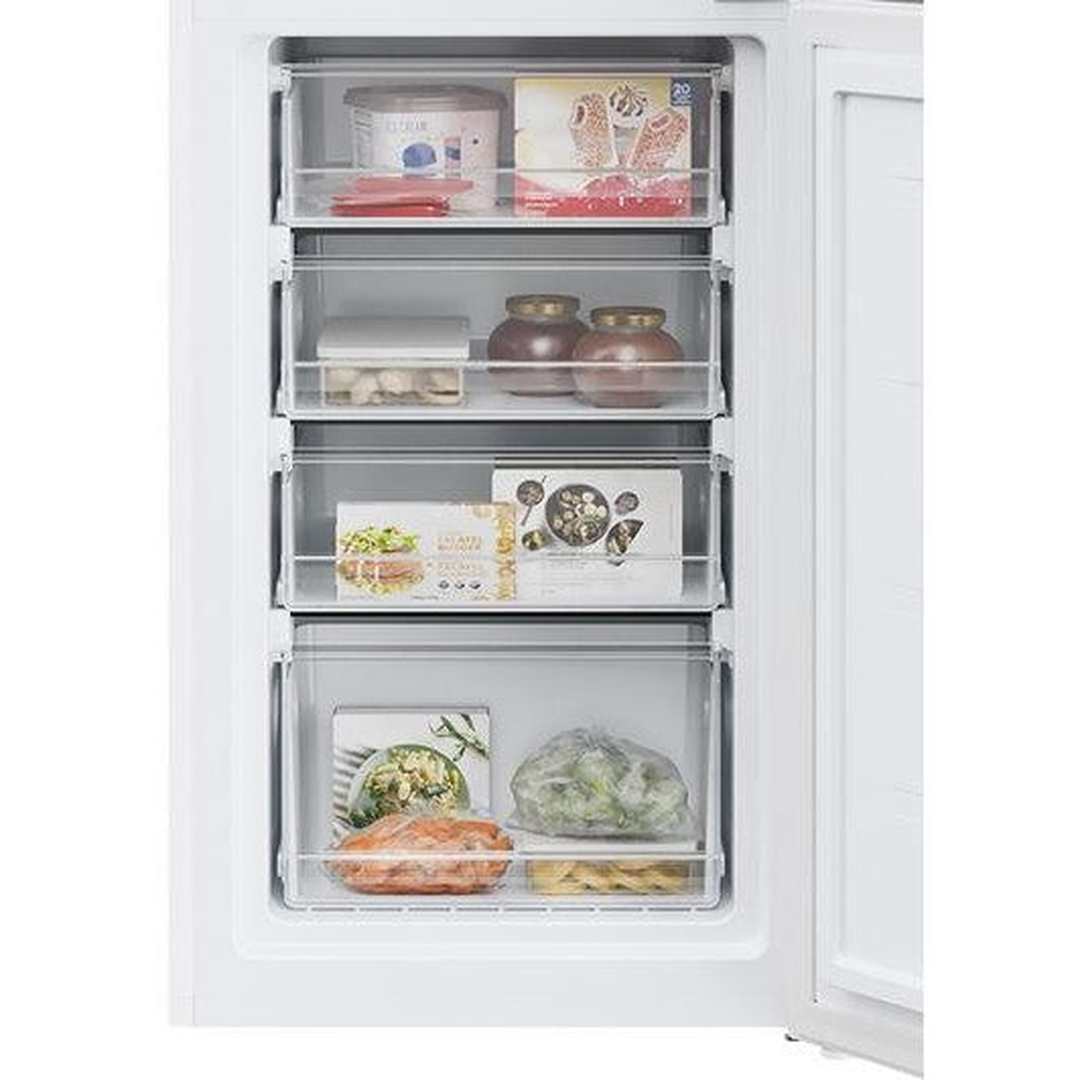 Hoover 50/50 Low Frost Fridge Freezer - White - freezer drawers stocked with food