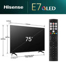 Hisense E7N 75" 4K UHD QLED Smart TV | 75E71NQ Hisense TV Euronics Ireland