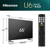 Hisense U6NQ 65" 4K UHD Mini-LED Smart TV | 65U61NQ Hisense TV Euronics Ireland