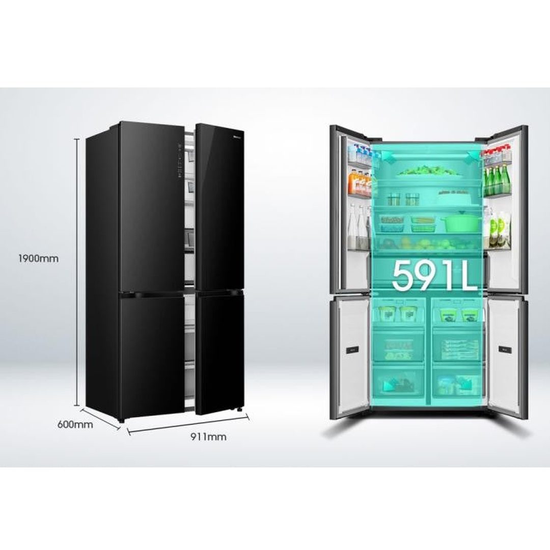 Hisense Kitchen Fit Total No Frost Multi-Door American Fridge Freezer | RQ768N4GBE Hisense Fridge Freezer Euronics Ireland