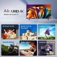 Hisense A6N 43" 4K UHD Smart TV | 43A61N Hisense TV Euronics Ireland