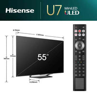 Hisense U7N 55" 4K UHD Mini-LED Smart TV | 55U71NQ Hisense TV Euronics Ireland