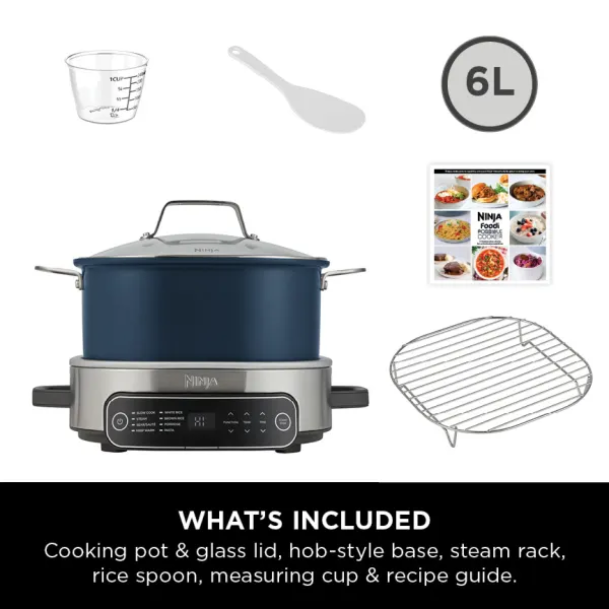 Ninja Foodi PossibleCooker 8-in-1 Rice & Slow Cooker 6L Midnight Blue product image