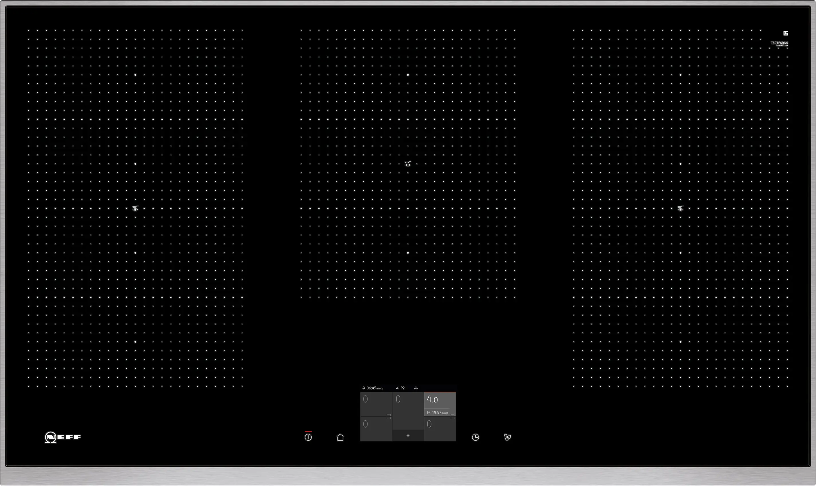 NEFF N 90 T59TF6RN0 90cm Flex Induction hob in black with stainless steel trim