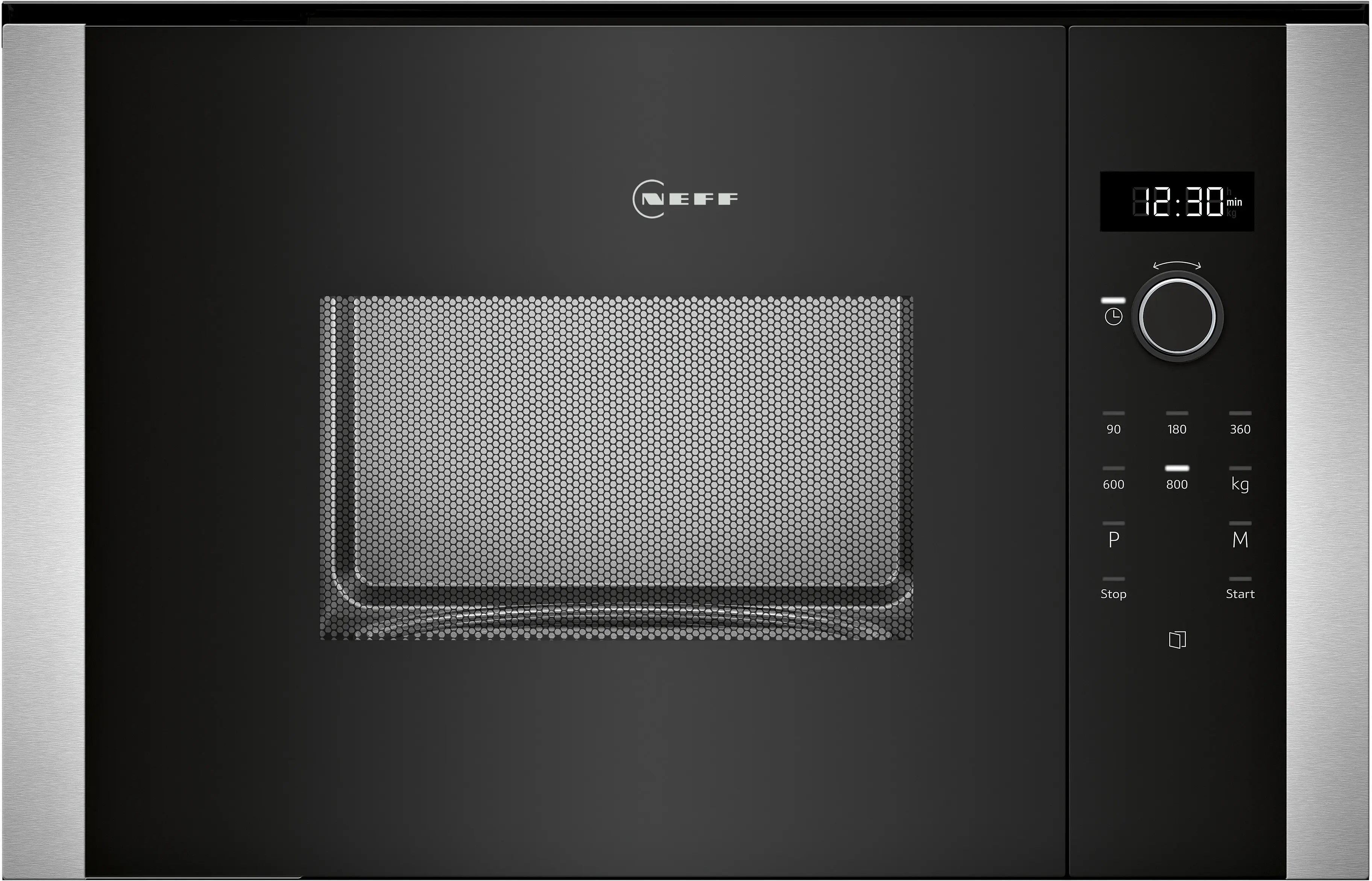 NEFF N50 HLAWD23N0B built-in microwave oven in Black with stainless steel door trim