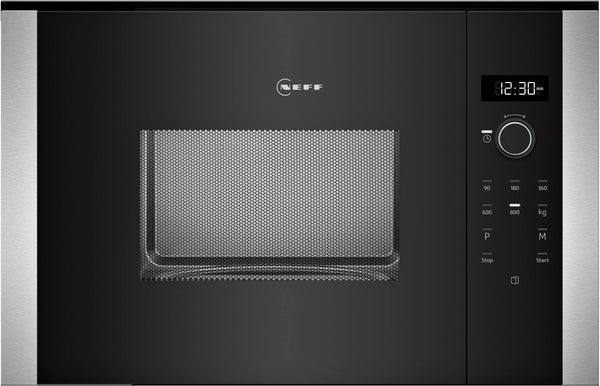 NEFF N50 HLAWD23N0B built-in microwave oven in Black with stainless steel door trim