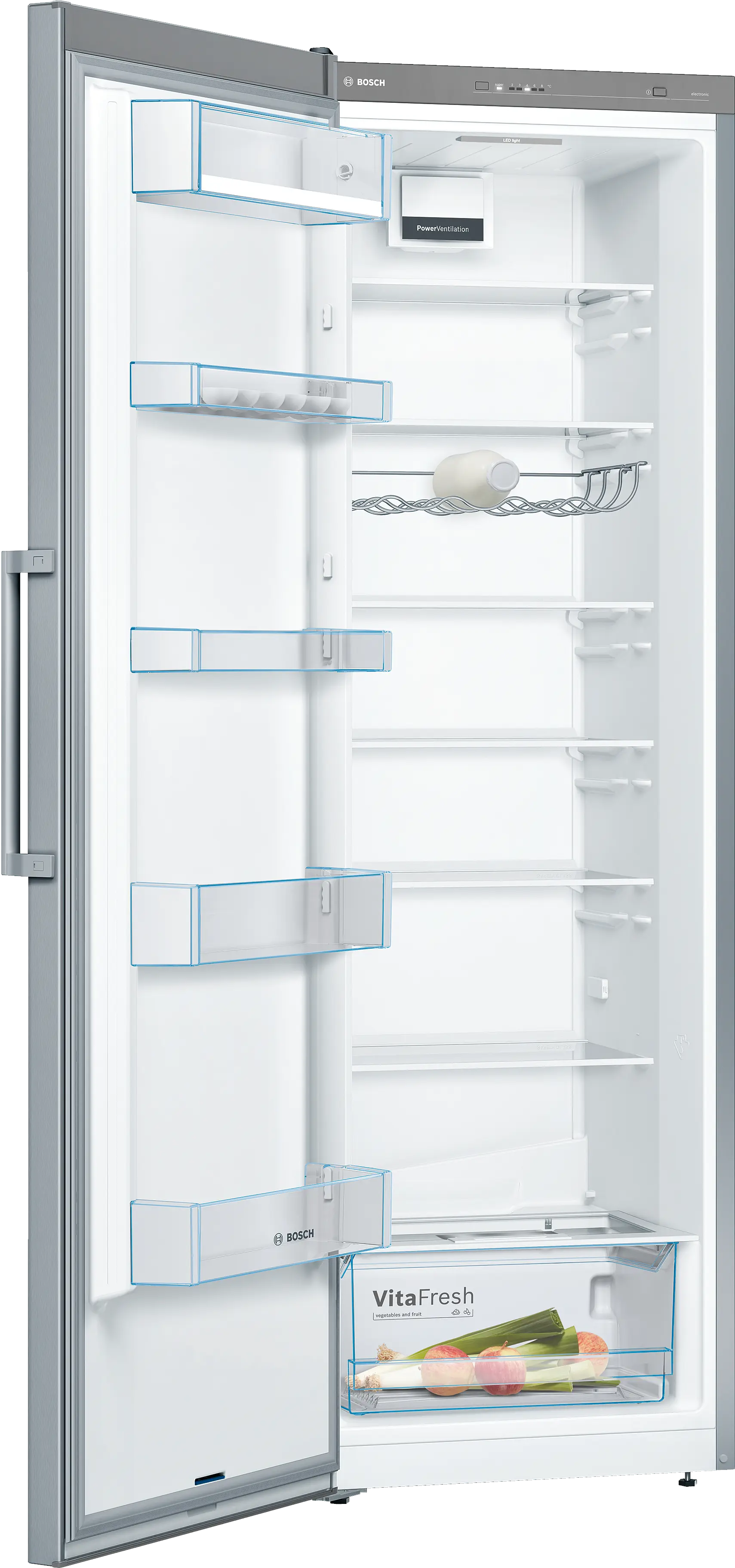 Bosch KSV36VLEP Series 4 freestanding larder fridge in Stainless Steel Look