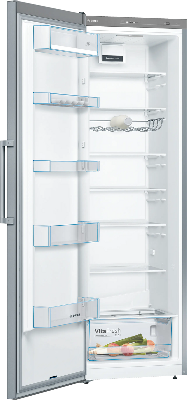 Bosch KSV36VLEP Series 4 freestanding larder fridge in Stainless Steel Look