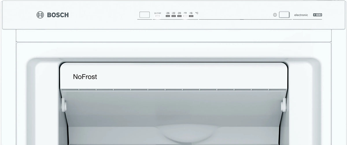 Bosch GSN33VWEPG Series 4 freestanding frost free upright freezer in White