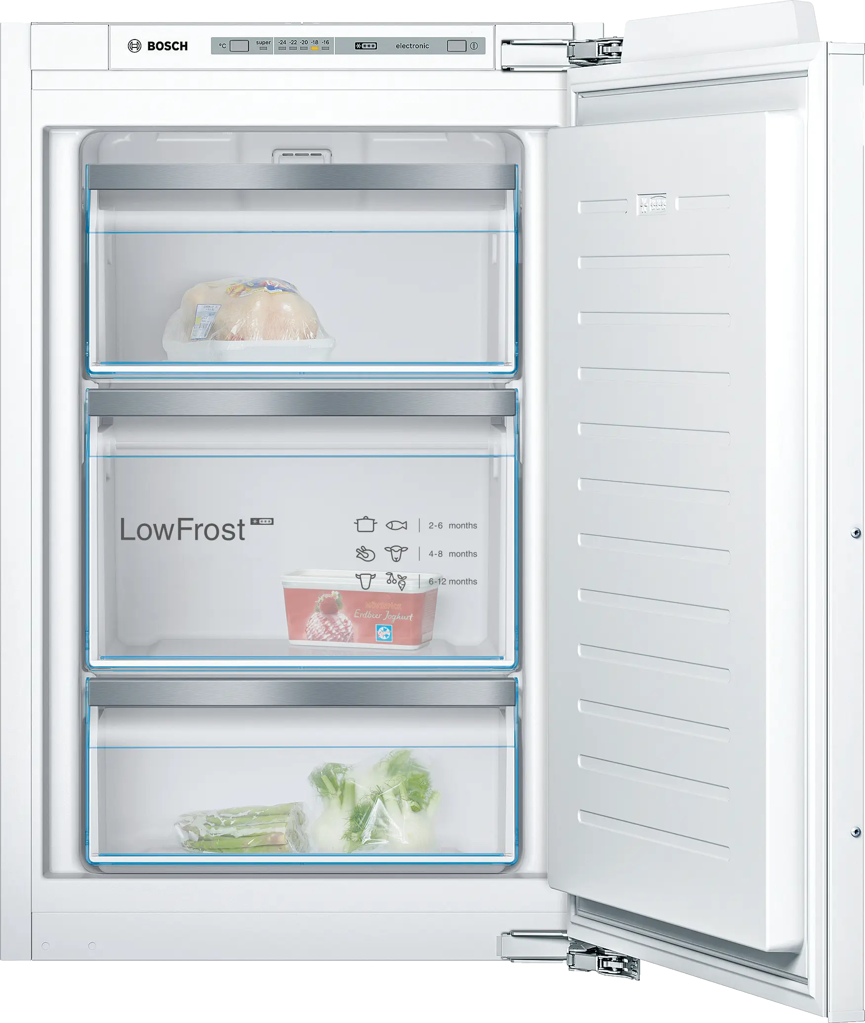 Bosch GIV21AFE0 Series 4 built-in under counter freezer with three drawers