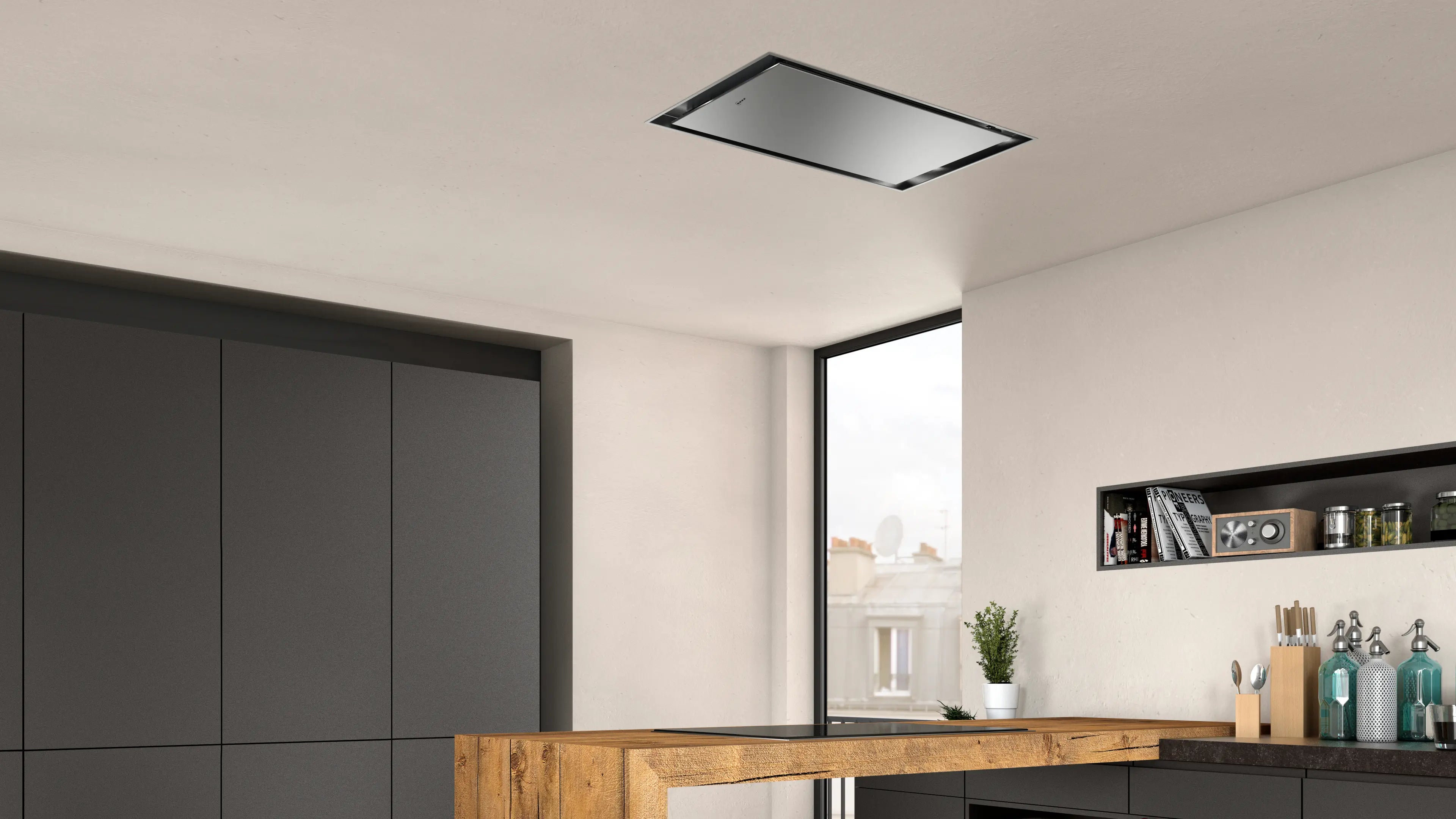 NEFF N 50 90cm ceiling cooker hood in Stainless Steel