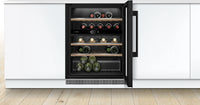 Bosch KUW21AHG0G Series 6 built-in 44 bottle dual zone wine cooler in Black