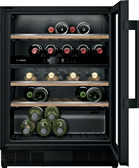 Bosch Series 6 Built-In 44 Bottle Wine Cooler - Black | KUW21AHG0G