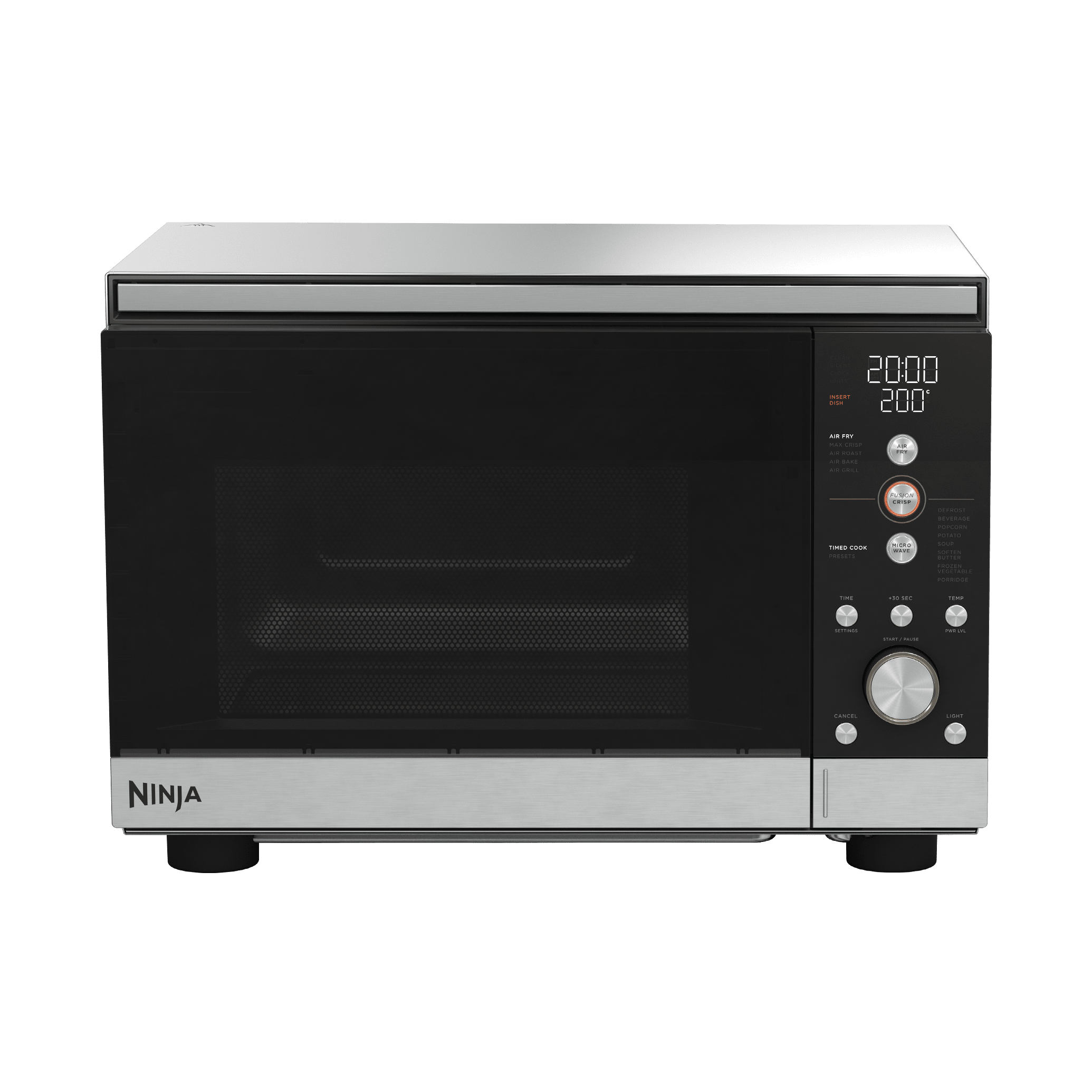 Ninja CRISPi microwave, air fryer and oven in Silver — front view