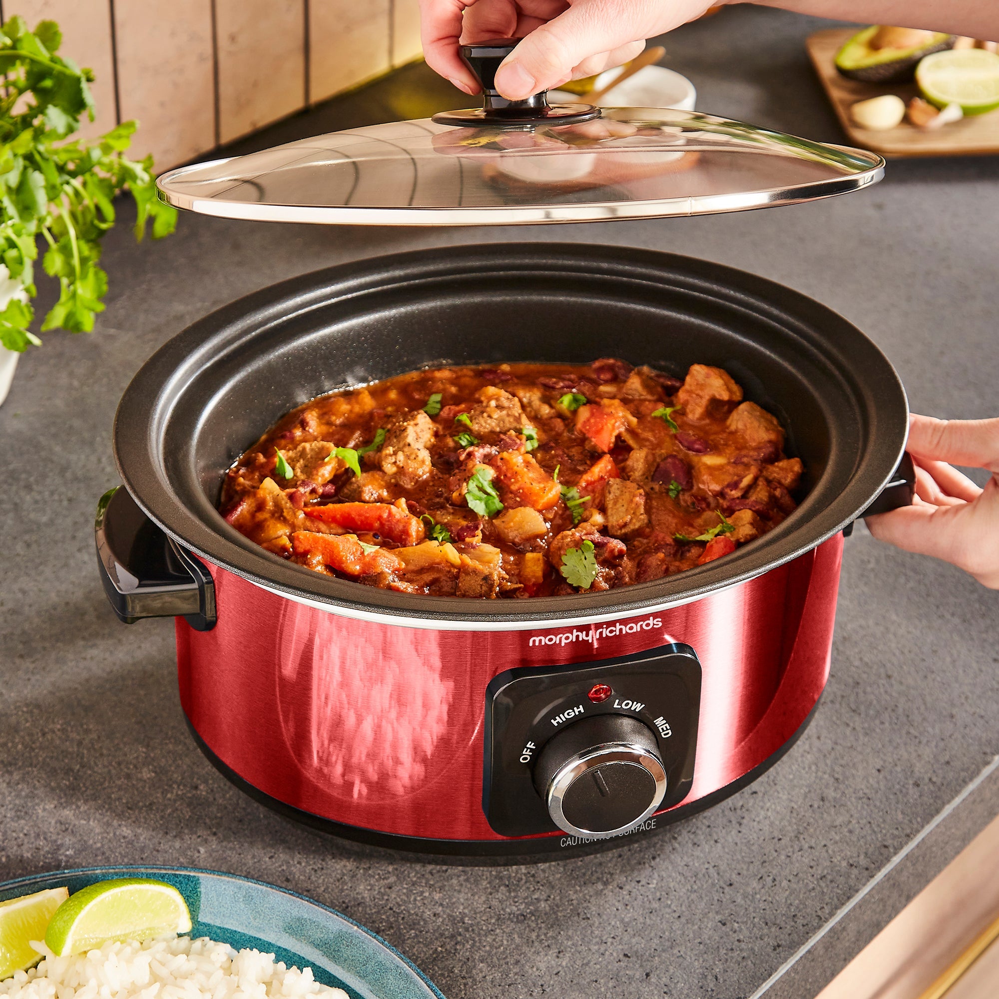 Morphy Richards Slow Cooker Accents Sear & Stew 6.5L Red product image
