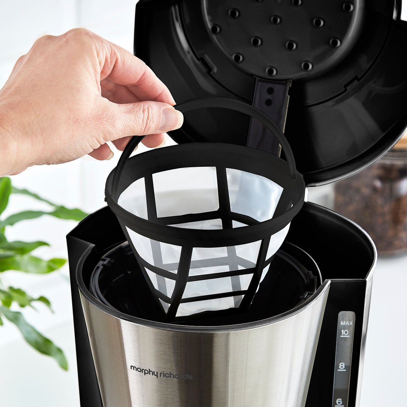 Morphy Richards Equip Coffee Machine Filter 1.2L Brushed Stainless Steel product image