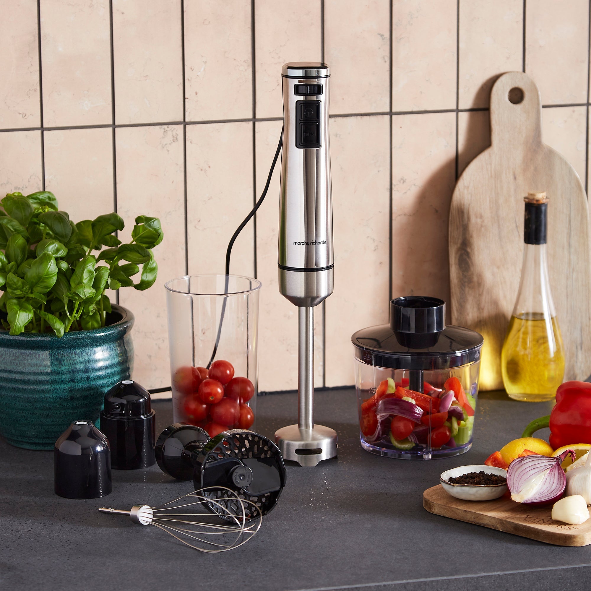 Morphy Richards Hand Blender Set Hand Blender 1000W with Masher Black product image