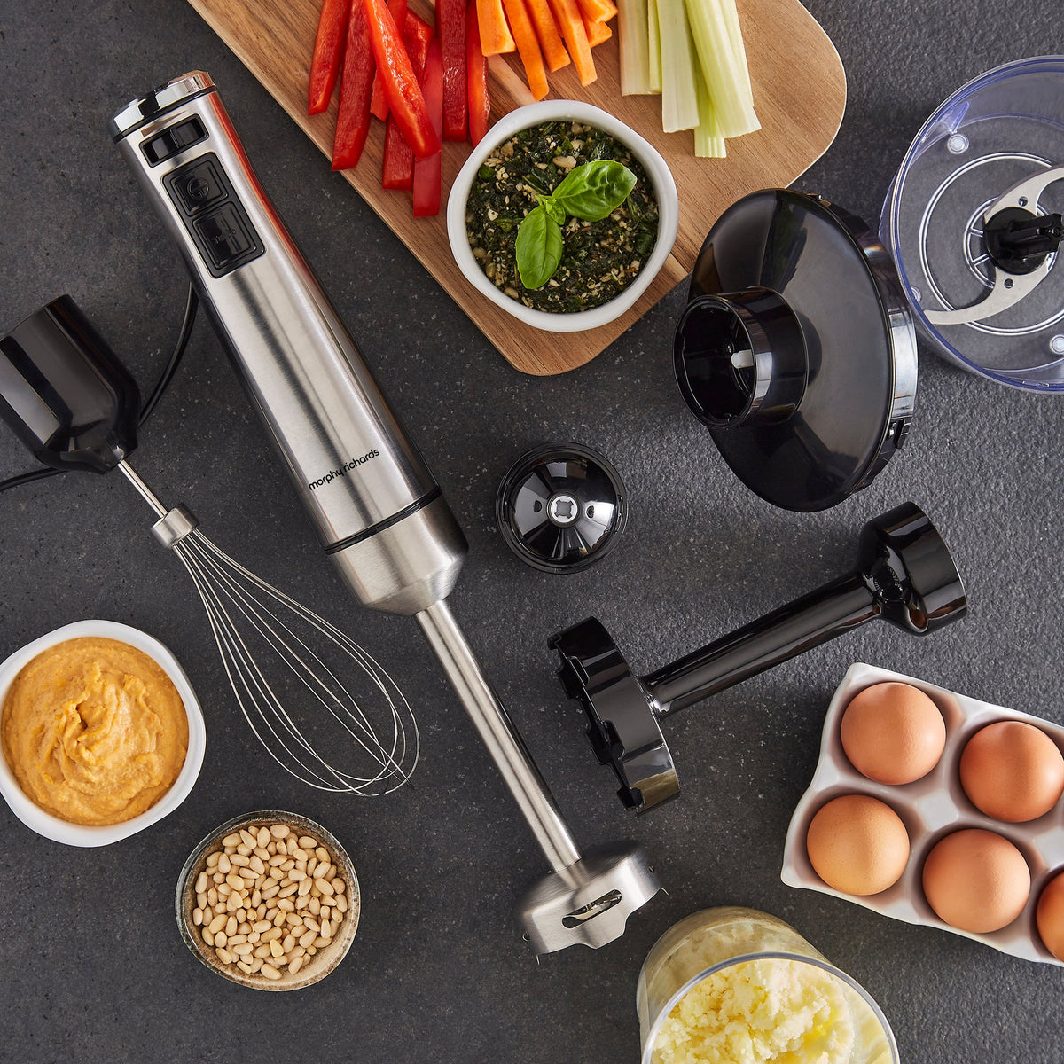 Morphy Richards Hand Blender Set Hand Blender 1000W with Masher Black product image