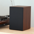 Majority Moto Plus Bluetooth Turntable and Bookshelf Speaker Bundle, Walnut - official product image