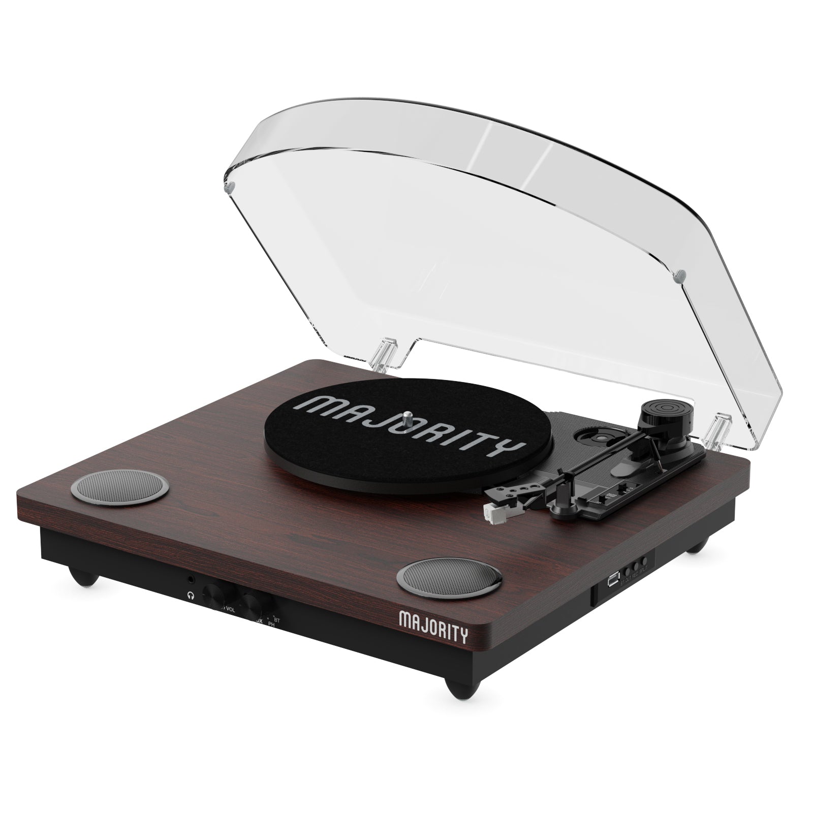 Majority Moto Bluetooth Turntable, Walnut - official product image