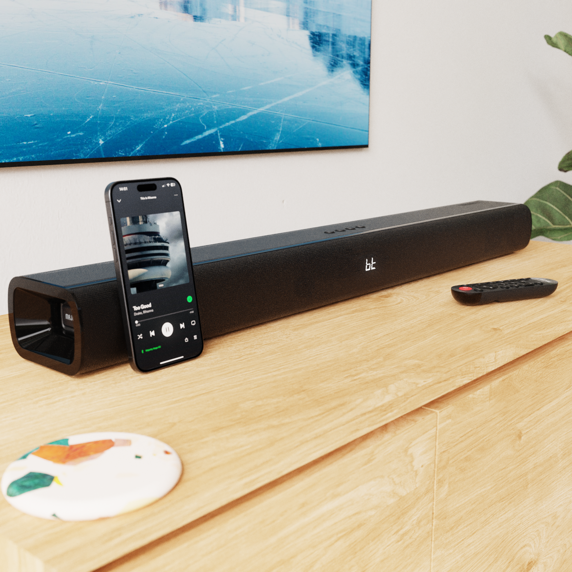 Majority Naga 80 Bluetooth Soundbar, Black - official product image