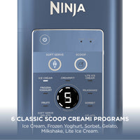 Ninja CREAMi Scoop & Swirl Soft Serve Maker - Navy - 6 classic scoop programmes