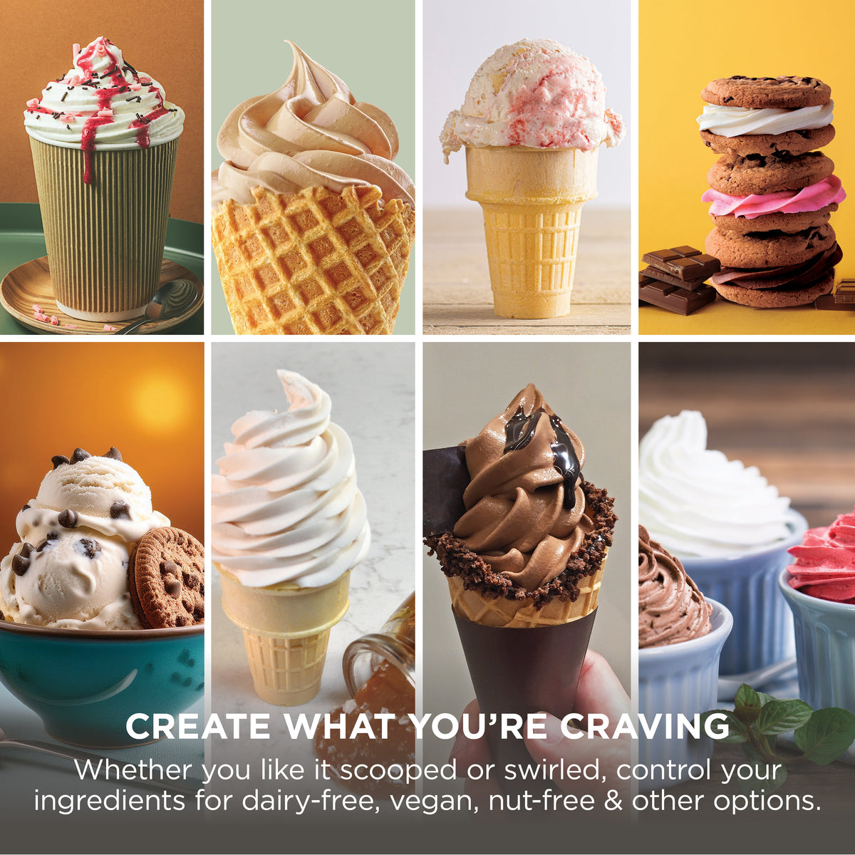 Ninja CREAMi Scoop & Swirl Soft Serve Maker - Mocha - create what you're craving