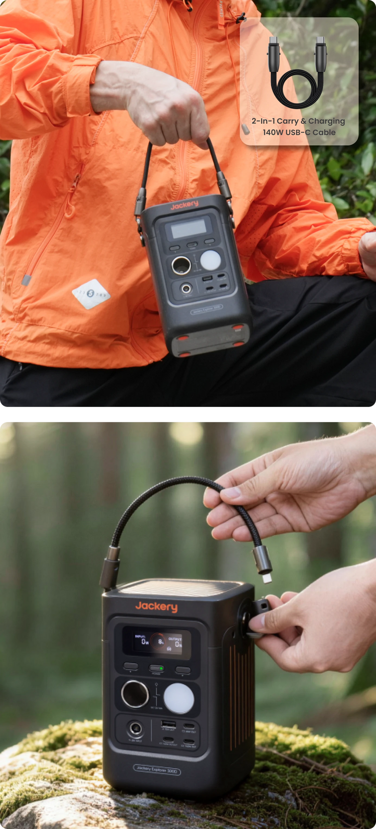 Jackery All-in-One 140W Charging Cable for Explorer 300D - verified product image 2