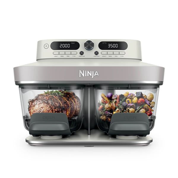 Ninja CRISPi DualZone 8-Function Glass Air Fryer in Bone — product photo