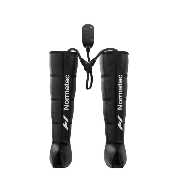 Hyperice Normatec 3 Legs dynamic air compression system — control unit and full-length leg attachments