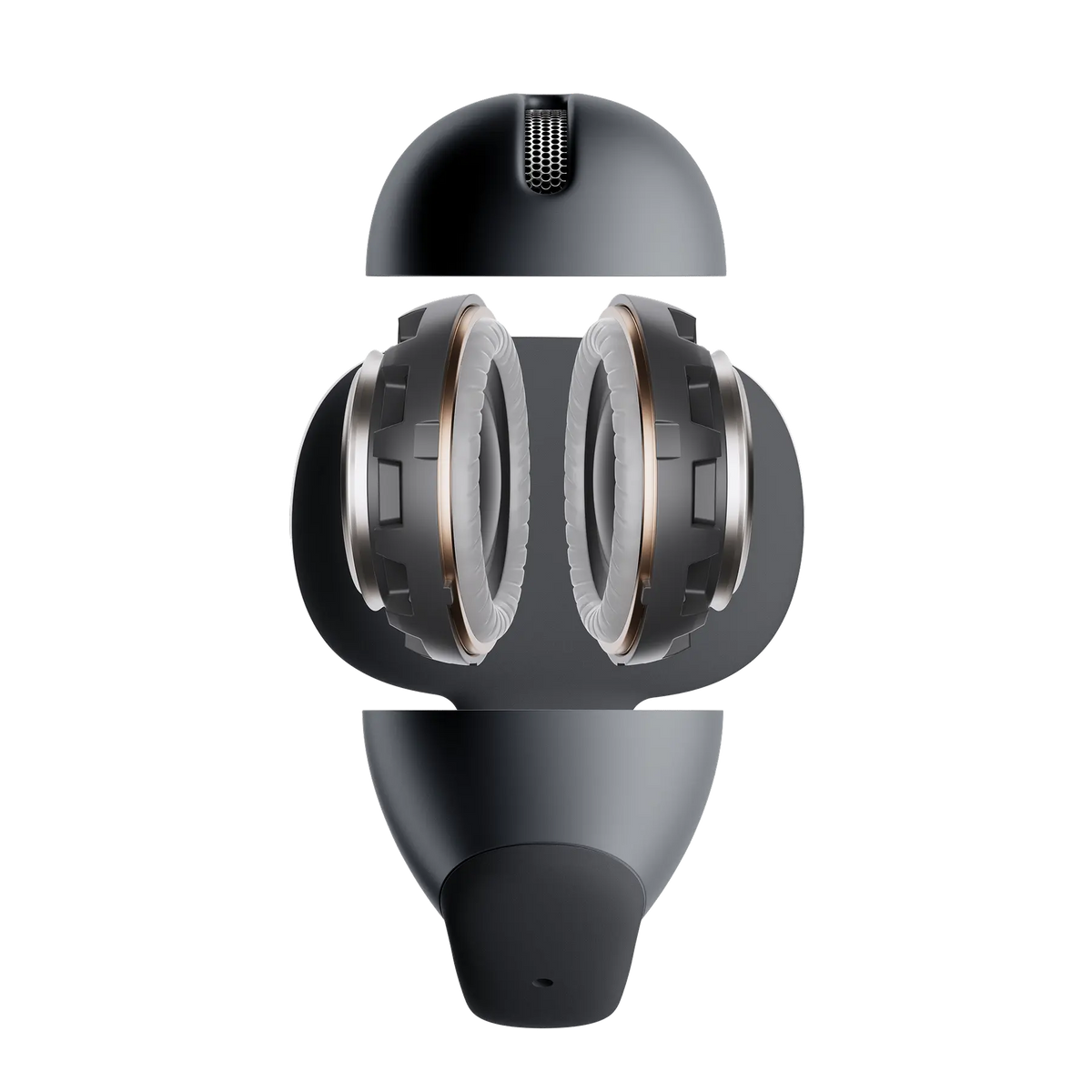 Shokz OpenDots Air Open-Ear Clip-On Earbuds - Black - driver and battery internals