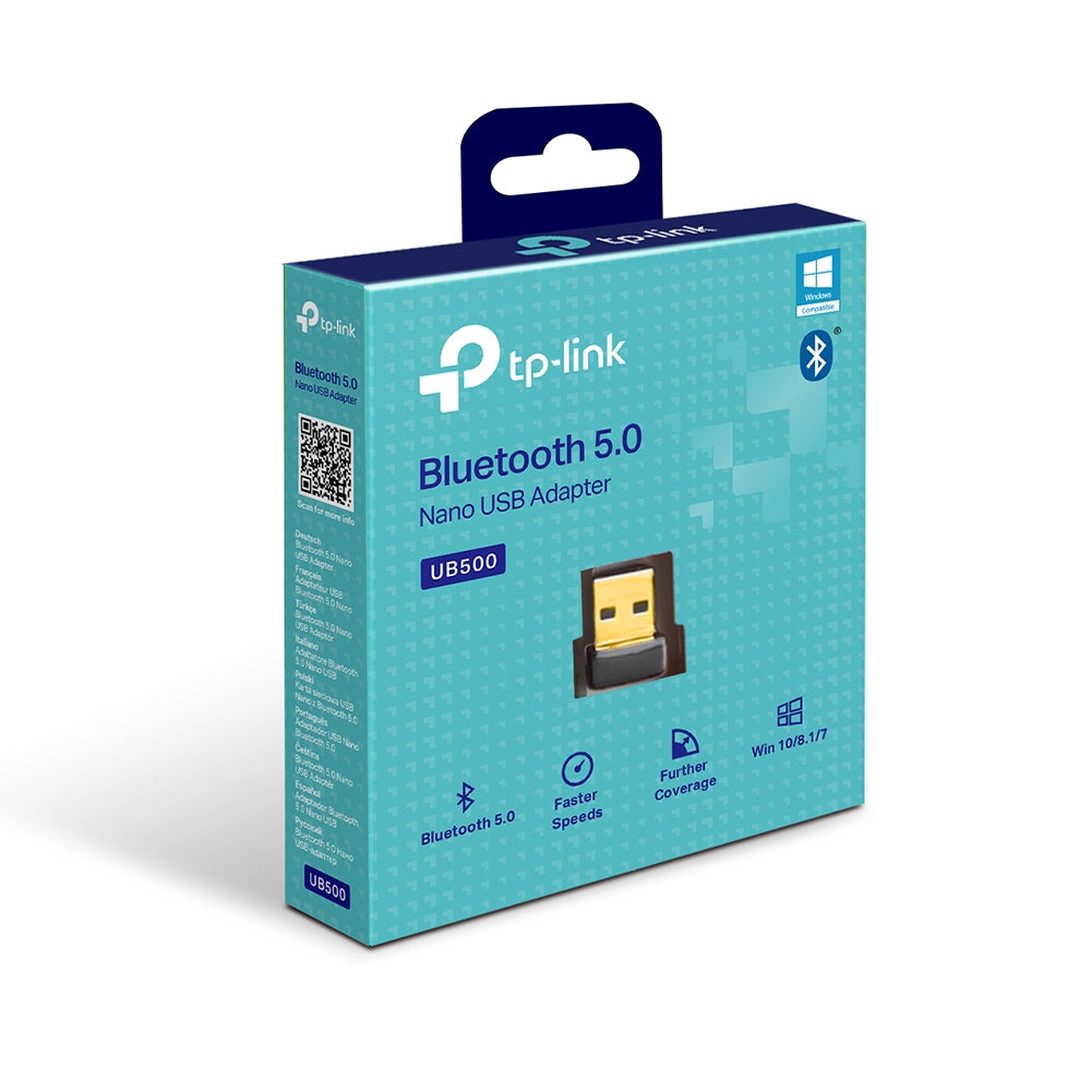 TP-Link UB500 Bluetooth 5.0 Nano USB Adapter — two-unit dimension comparison photo