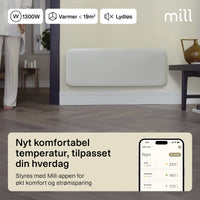 Mill Invisible Smart WiFi Panel Heater 1300W White product image