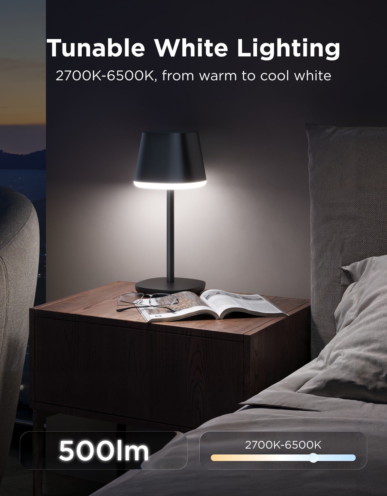 Govee Table Lamp Classic Cordless Smart Table Lamp Black - official product image