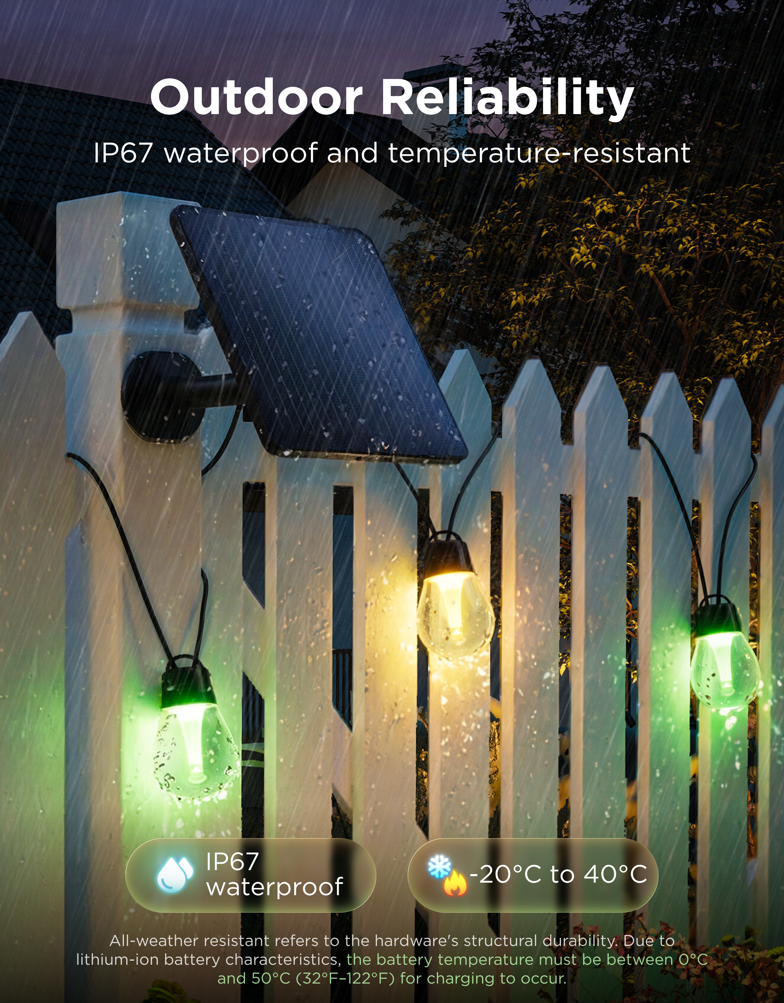 Govee Outdoor Solar RGBICW String Lights 10m - official product image