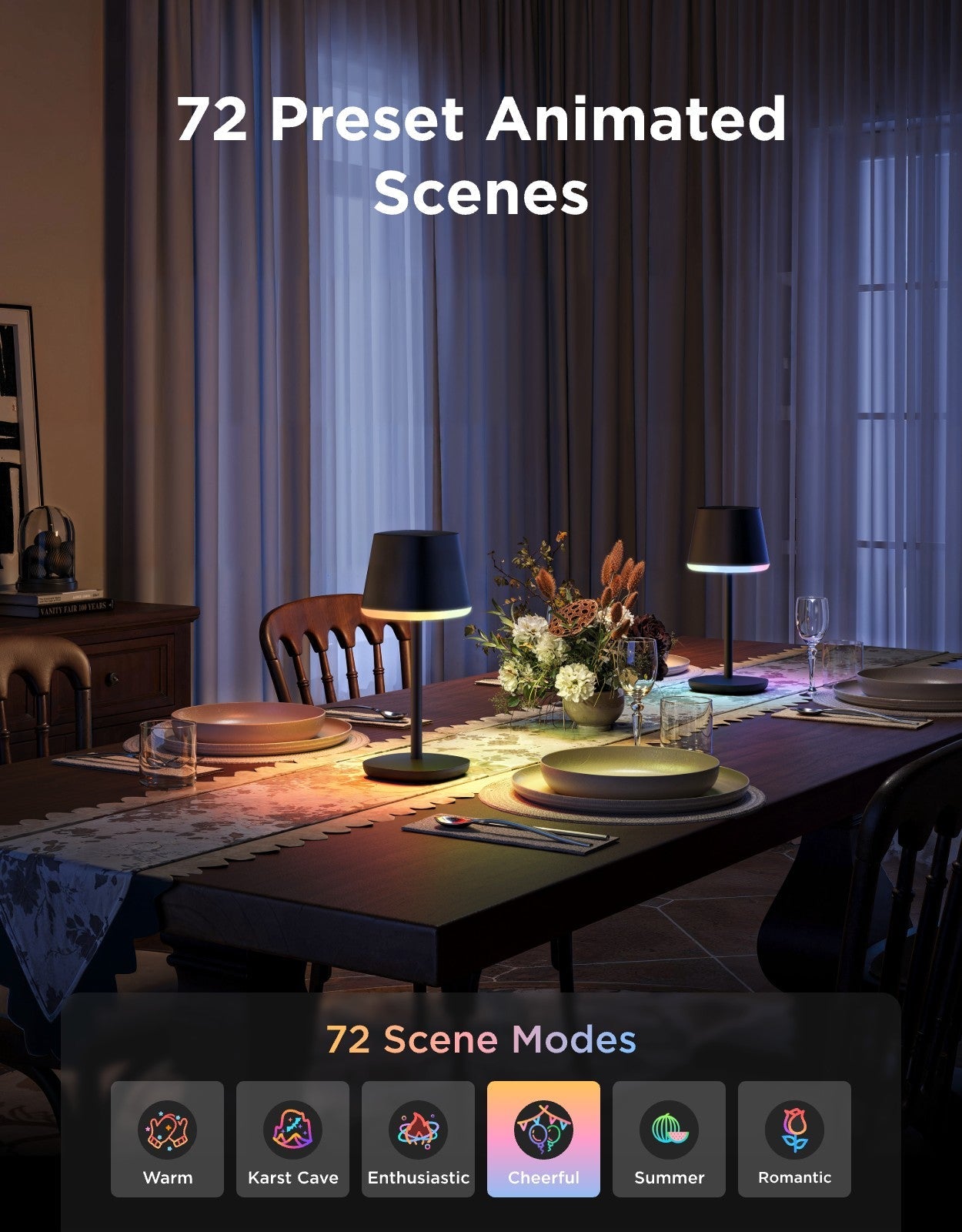 Govee Table Lamp Classic Cordless Smart Table Lamp Black - official product image