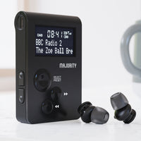 Majority Petersfield Go Pocket DAB/FM Radio, Black - official product image