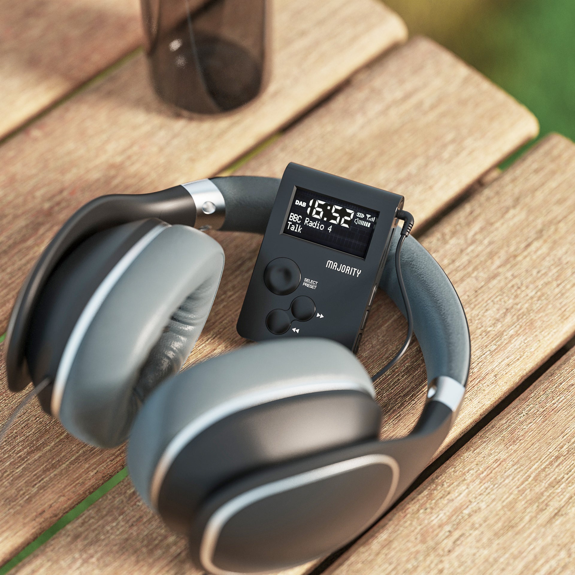 Majority Petersfield Go Pocket DAB/FM Radio, Black - official product image