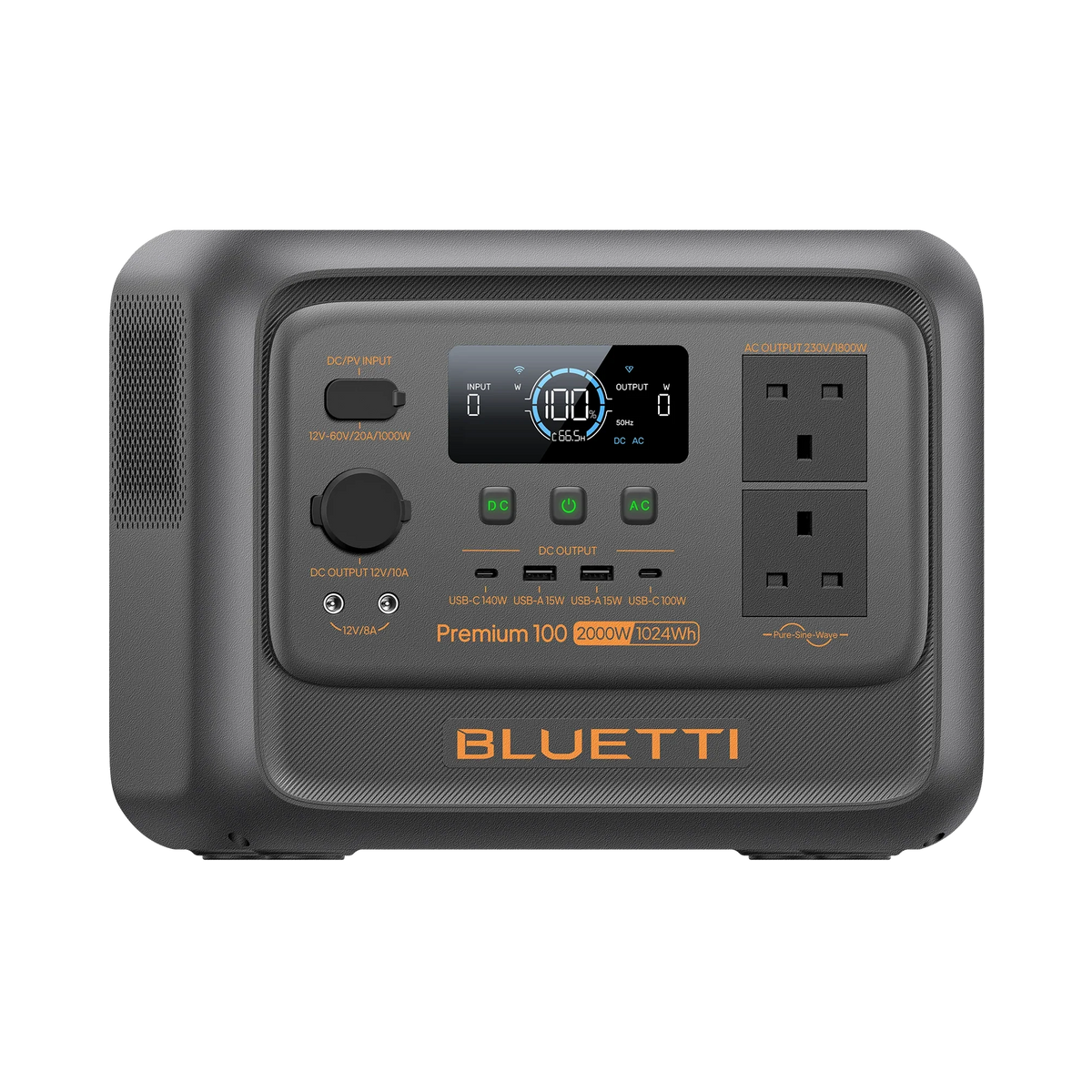 BLUETTI Premium 100 V2 1,024Wh 1,800W Portable Power Station - front view